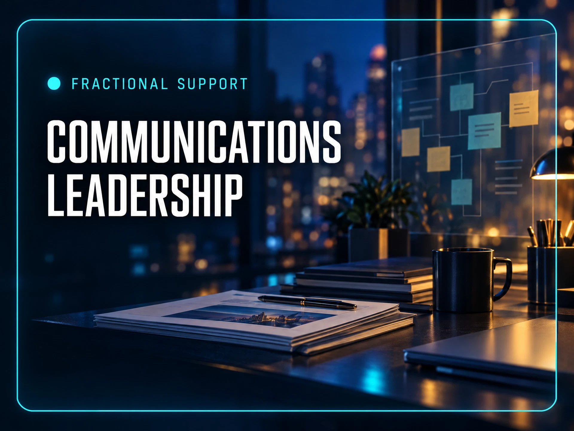 Communications Leadership: editorial planning workspace concept